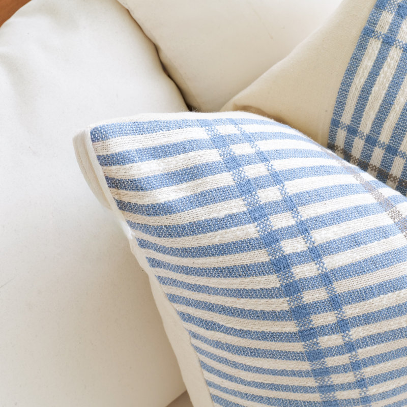 Blue Striped 2 Pillow Set