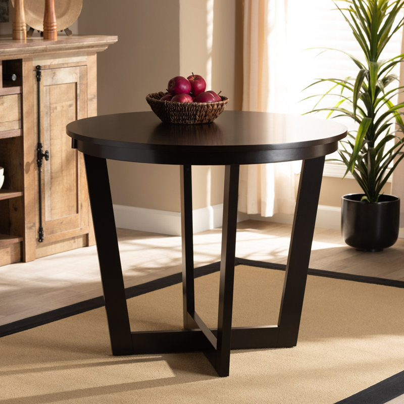 Round Dining Table, Dark Brown