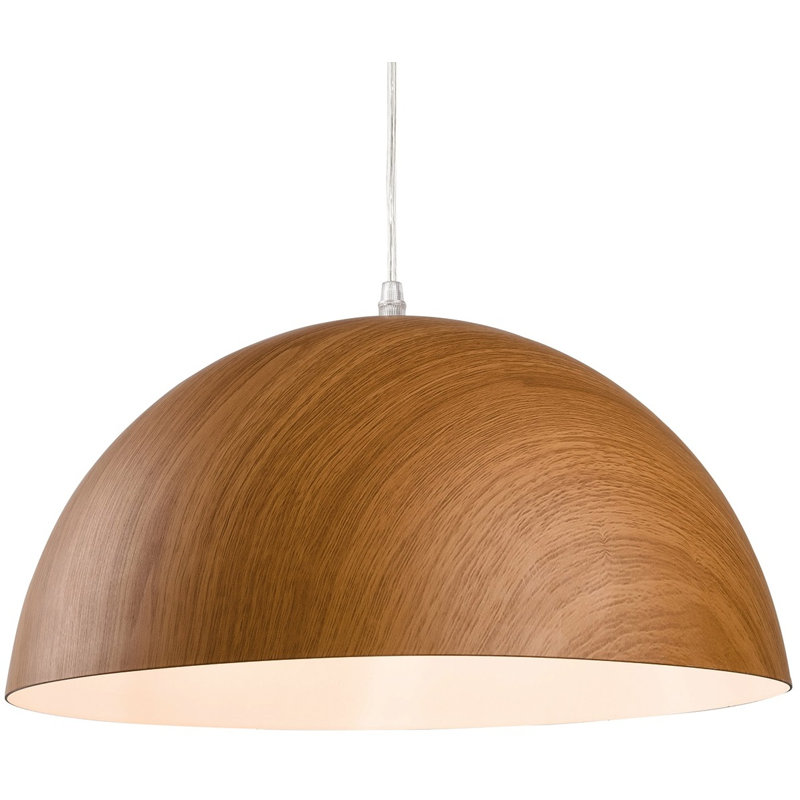 Forest 1 - Light Brown Wood Dome Pendant