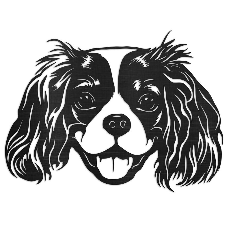 Art mural abstrait en forme de chien avec la langue sortie - bouleau baltique naturel, H 23,7 po x l 32 po x P 0,25 po