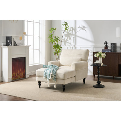 Modern Chaise Lounge , Upholstered Indoor Leisure Sofa Recliner, Chair Sleeper For Bedroom, Living Room, Study Room, Office,WHITE