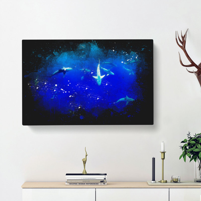 Oahu Sharks - Wrapped Canvas, 40cm H x 60cm W x 3cm D