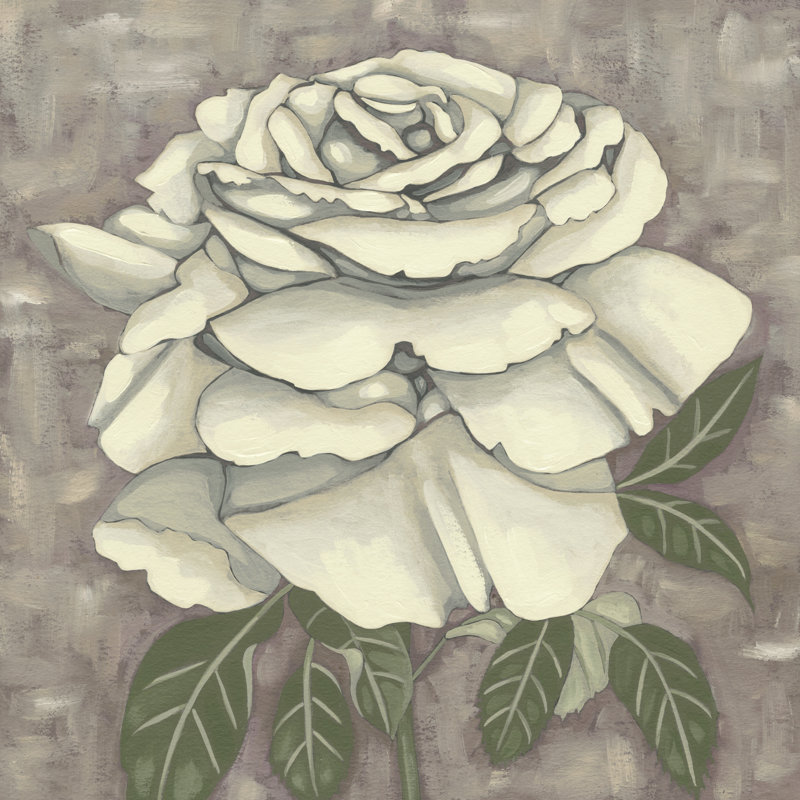 Silver Rose II by Chariklia Zarris - Wrapped Canvas Painting, 30cm H x 30cm W