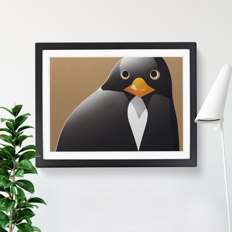 Penguin - Framed Print, Black Framed, 46cm H x 64cm W