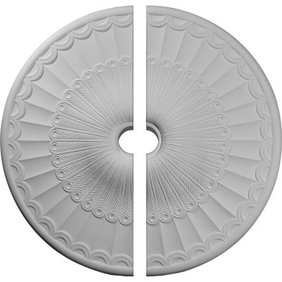 Endurathane Galveston Ceiling Medallion, 36 5/8"OD x 3 5/8"ID x 2 3/8"P (Fits Canopies up to 4 3/4"), Factory Primed
