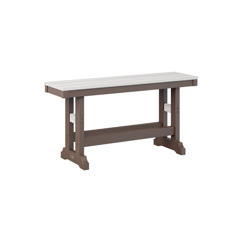 Garden Classic Outdoor Bench, 23" H x 12.5" W x 44" D, Seashell/Chocolate Brown
