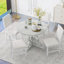 Ensemble de salle à manger 5 pièces, 1 table extensible avec une rallonge de 16 pouces (blanc antique)-1564716248