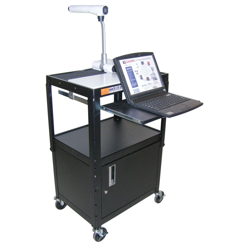 SteelCart Adjustable Height Workstation AV Cart