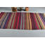 Tapis turc rétro vintage Oushak en rouge vif pour une utilisation intérieure ou extérieure et décoration de chambre bleu / rouge