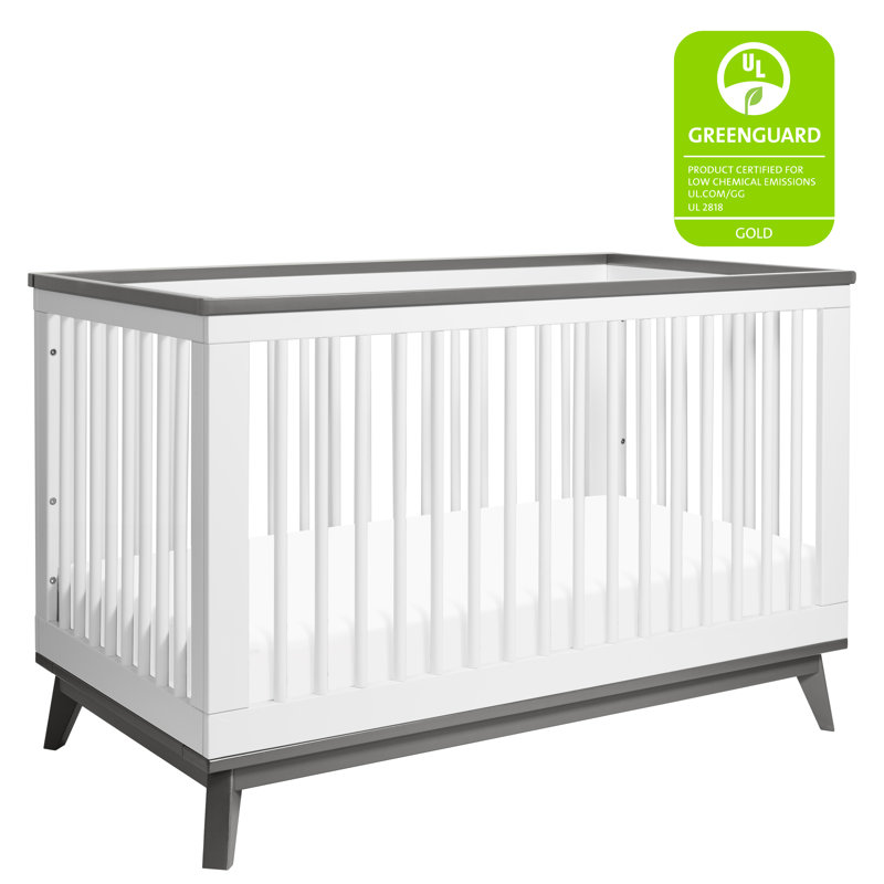 Scoot 3-in-1 Convertible Crib, Slate/White