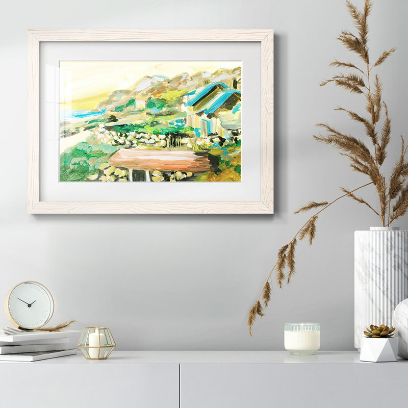 " Spring Village IV ", 28" H x 42" W x 1.5" D, White