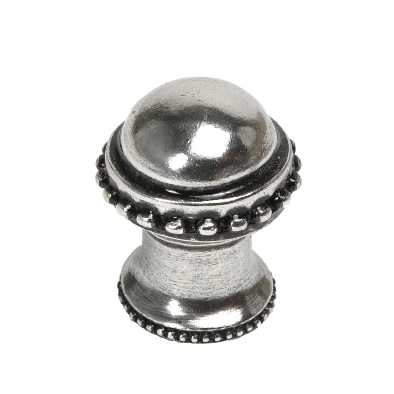 Poignée ronde classique avec rebord perlé Calice, Argent argent