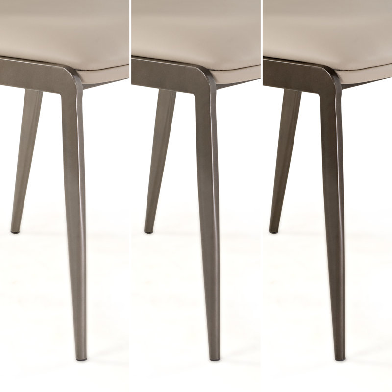 Moderne, chaises de salle à manger sans accoudoirs, revêtement, beige