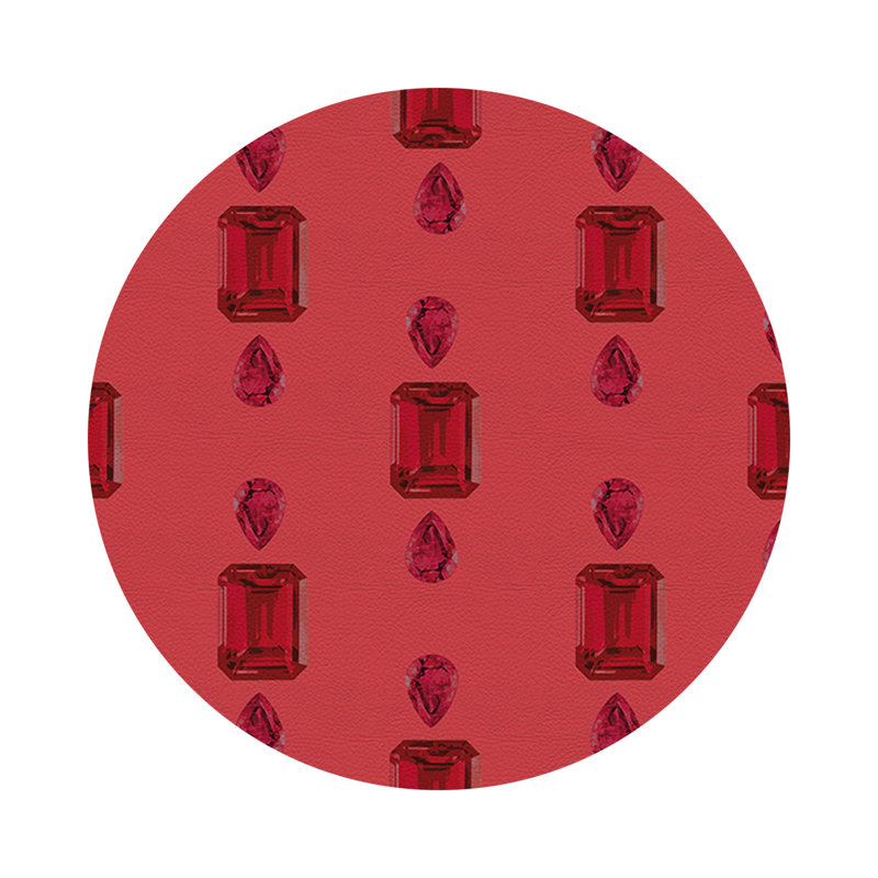 Gem Emeralds Vegan Leather Round Pebble Placemat