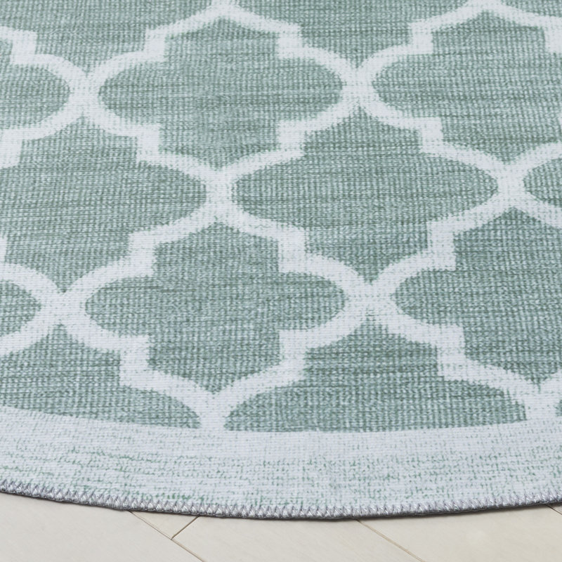 Alesya Machine Washable Performance Geometric Rug, Round 6'
