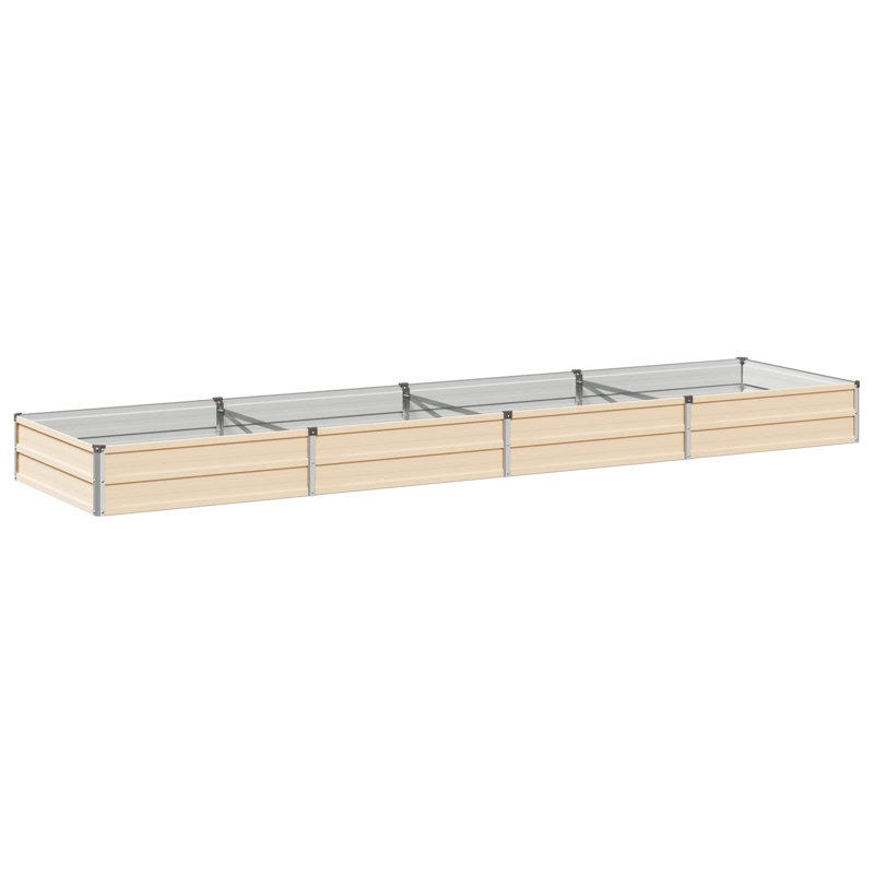 Raised Garden Bed, 24cm H x 320cm W x 80cm D, Ivory