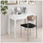 Meuble-lavabo compact avec tiroir - table de maquillage moderne, façade festonnée, poignée dorée, idéale pour les petits espaces et les bureaux à domicile
