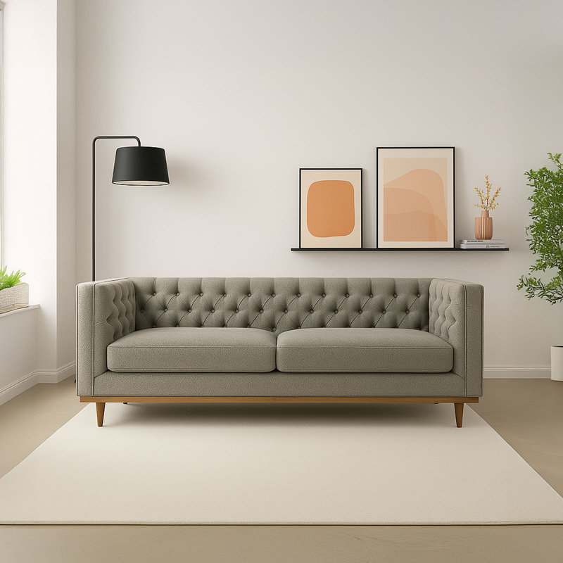 Canapé à accoudoirs carrés 79,1 po Adahir, Gris