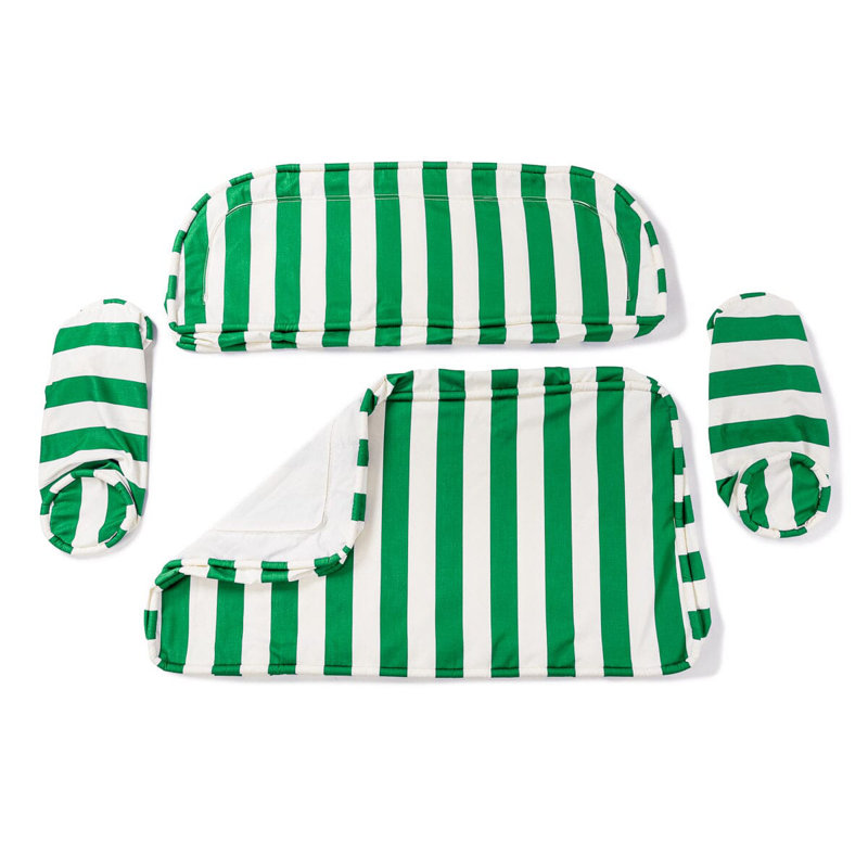 Ensemble de housse pour causeuse Al Fresco, Acrylique rayé vert / blanc