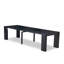 Ensemble de table de salle à manger 13 pièces Modern Xtenczar, table rectangulaire et 12 chaises empilables en tissu de lin noir, finition noire brossée-124569961-124569962-124569968