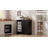 Mini Fridge Cabinet (included), Fluted Coffee Bar Cabinet With Refrigerator, Pull Out Drawer & Storage Cabinets, 31.5" Modern Liquor Wine Bar Cabinet For Home, Kitchen, Dining Room, Black