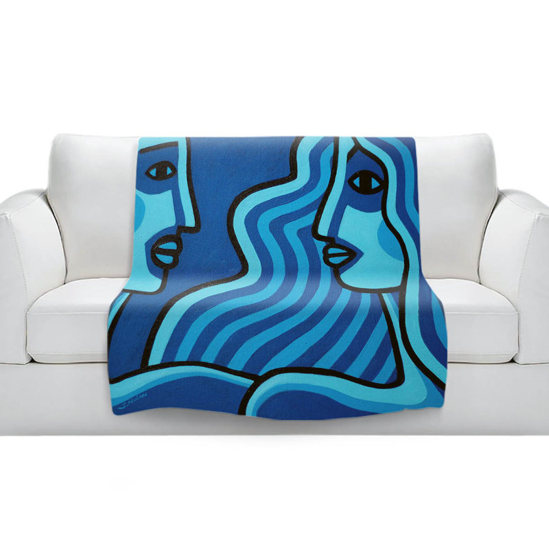 Couverture sherpa lovers doux blue, l 51 po x L 60 po