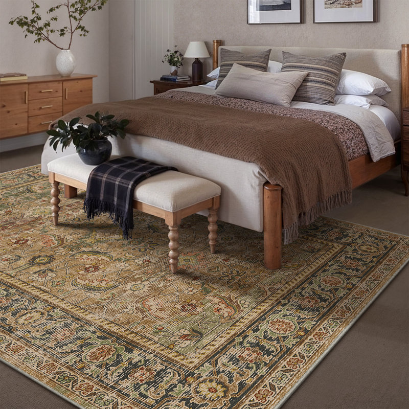 Tapis oriental rétro brun, Rectangle 2 pi 3 po x 2 pi 9 po