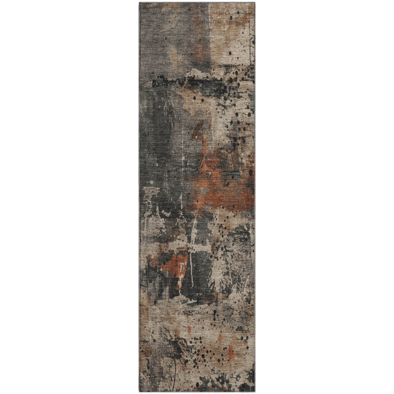 Premium Machine Washable Mayfield AMF1839 Abstract Rug, Runner 2'3" x 7'6"