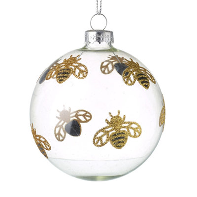 8cm Clear Glass Animals Bauble