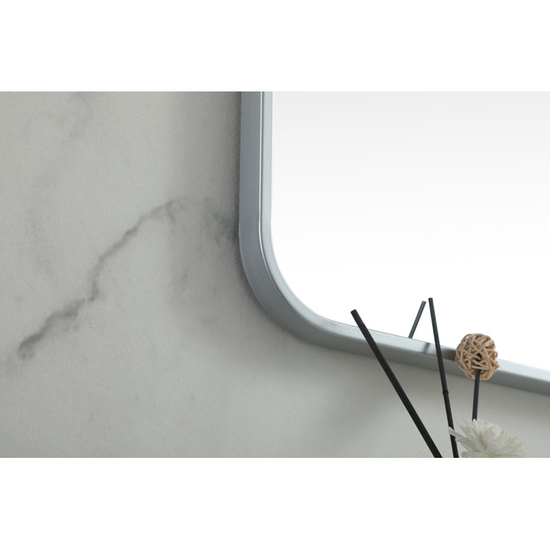 Miroir mural en métal, 30 po x 30 po, Argent