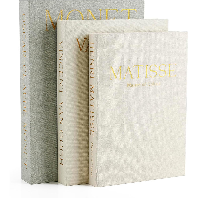 Ensemble de 3 livres décoratifs en lin