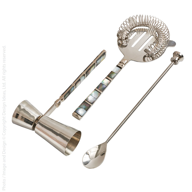 Abalon barware-set/3