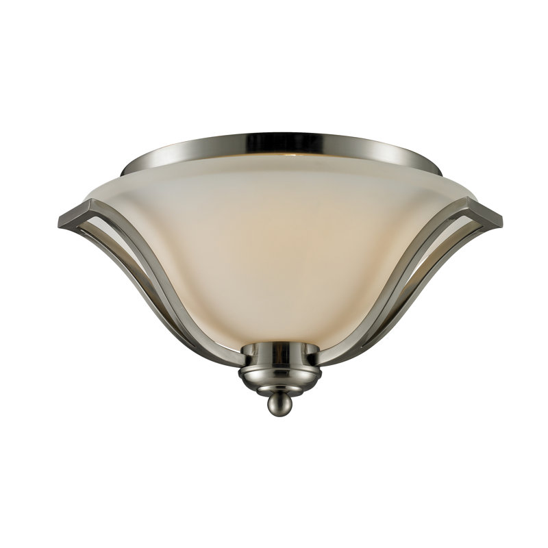 Cadiz Glass Flush Mount, Brushed Nickel