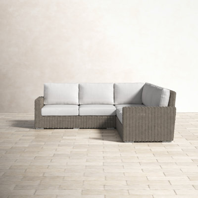 Kiona 106'' Resin Wicker Outdoor Sectional with Sunbrella Cushions
