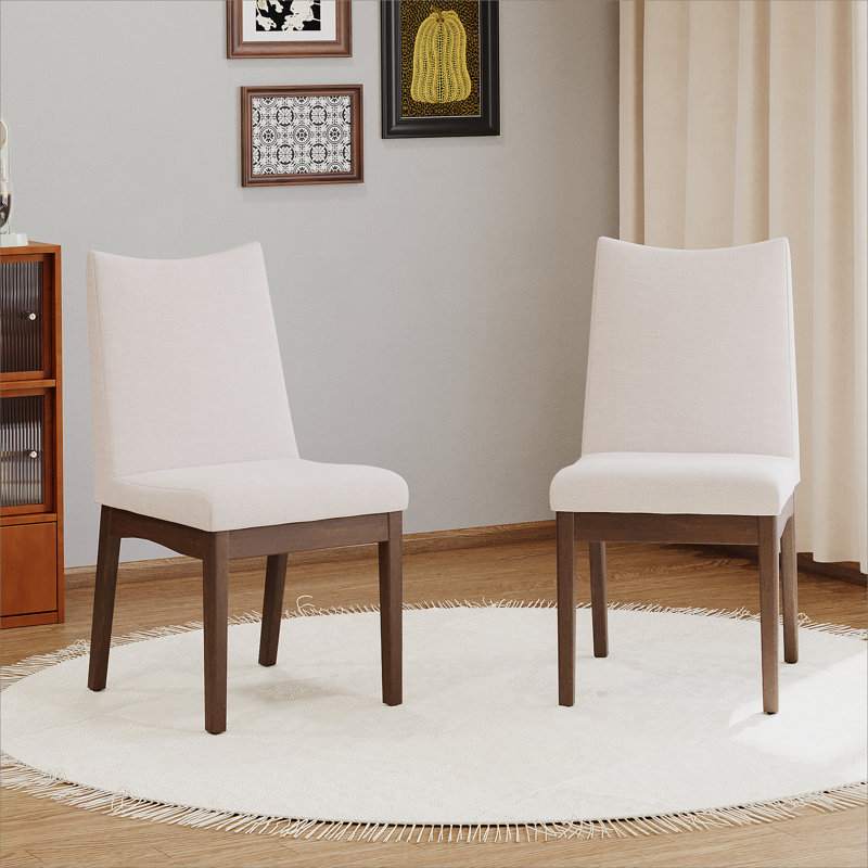 Chaise d'appoint rembourré, Beige clair, Noyer, 2
