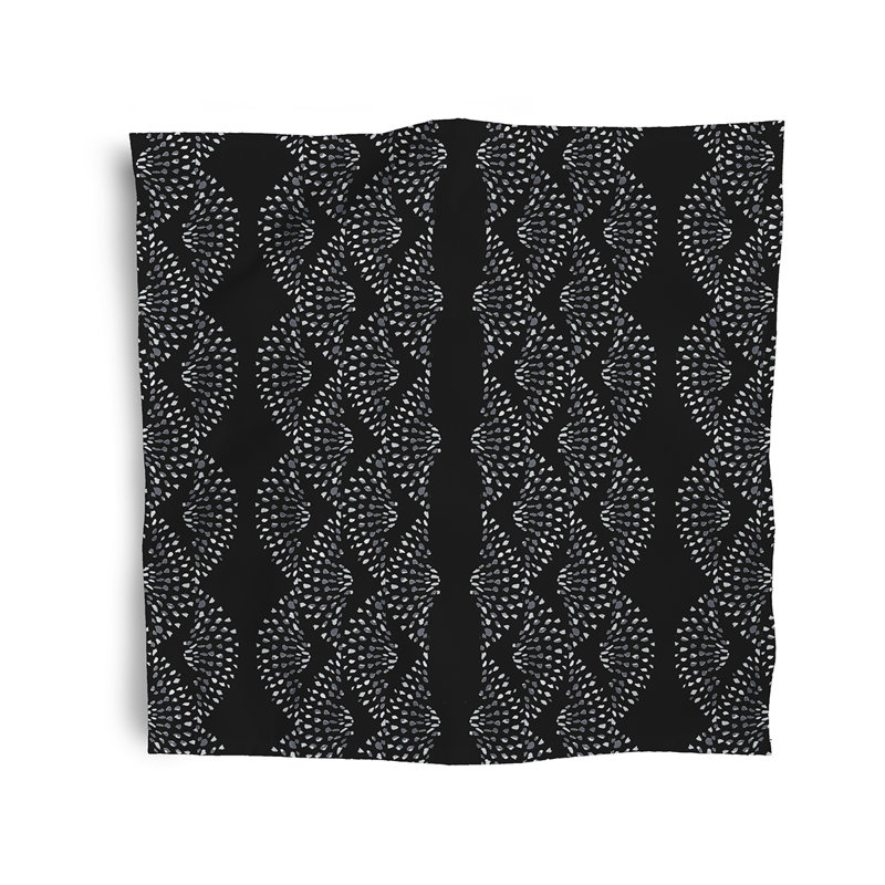 Ladwig Polyester Floral Square Napkin, Black