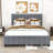 Grapeville Queen 2 Drawers Velvet Upholstered Platform Bed with Twin XL Trundle-1051905265