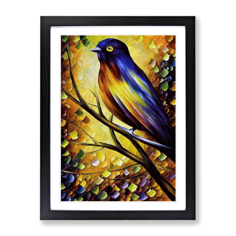 Portrait Of A Bird No.3 - Single Picture Frame Print, 64cm H x 46cm W, Black
