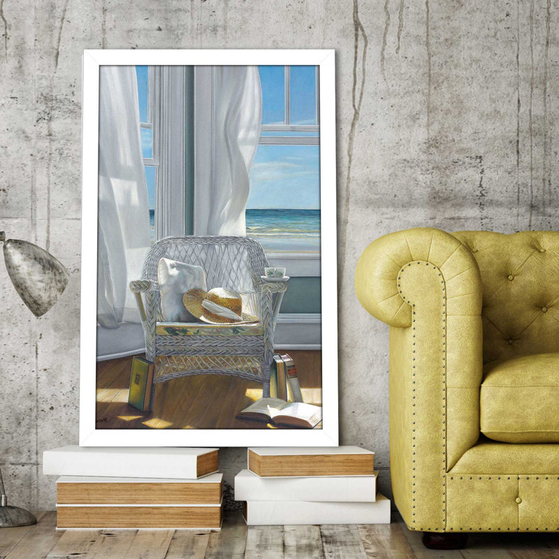 Gentle Reader par - Peinture, Cadre blanc, H 27,5 po x l 21,5 po x P 0,75 po