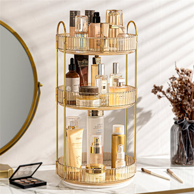Ashelman Acrylic 3 Compartment Makeup Organiser