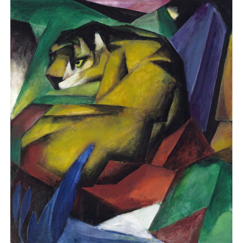 "Tigre" par Franz Marc - Art mural sur toile tendue avec châssis, H 24 po x l 17 po