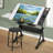 Craft and Drawing Table Workstation with Stool, Drafting Table with Slide-Out Tabletop and Drawers