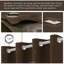 Rideau d'extérieur imperméable et obscurcissant, isolant et isolant pour porche de chambre à coucher, salon, pergola, chocolat, ensemble de 2 panneaux-85152664