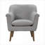 Fauteuil d'appoint de salon de style Mid-Century moderne en tissu gris neutre 31,5 pouces