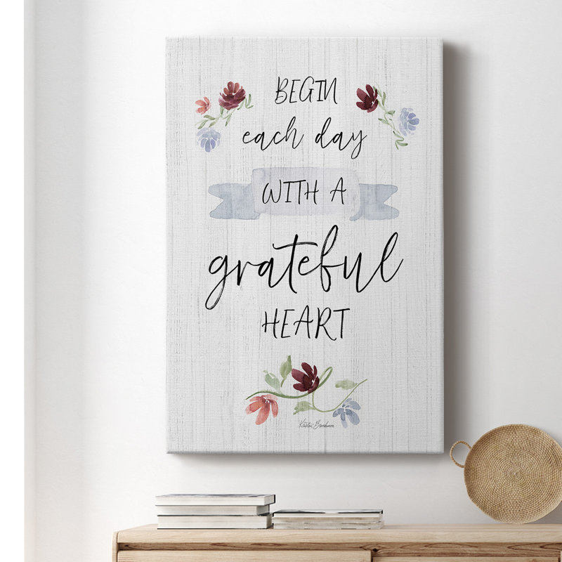 Toile tendue avec châssis Grateful Heart, H 27 po x l 16 po x P 1 po