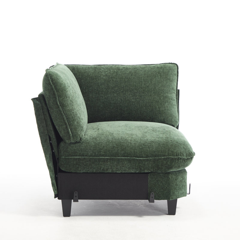 Fauteuil d'angle sans accoudoirs pour canapé modulaire