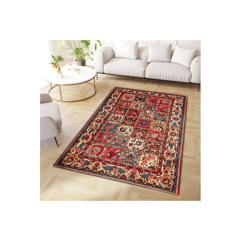 Tapis décoratif moderne lavable à la machine, Sous-tapis rectangulaire de 3 pi 3 po x 4 pi 11 po