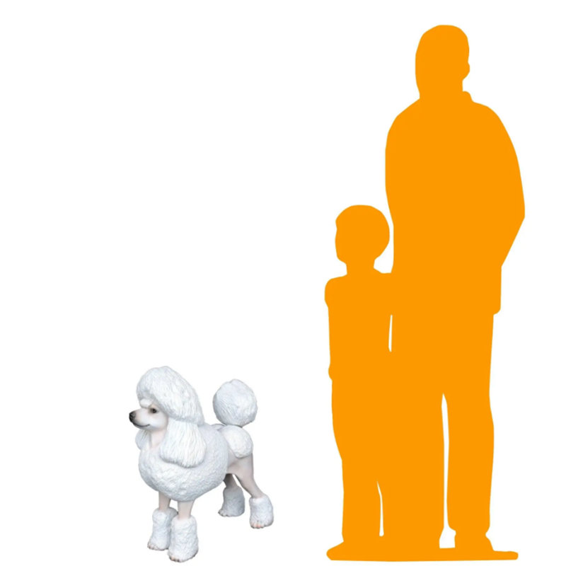 White Poodle Life Size Dog Statue