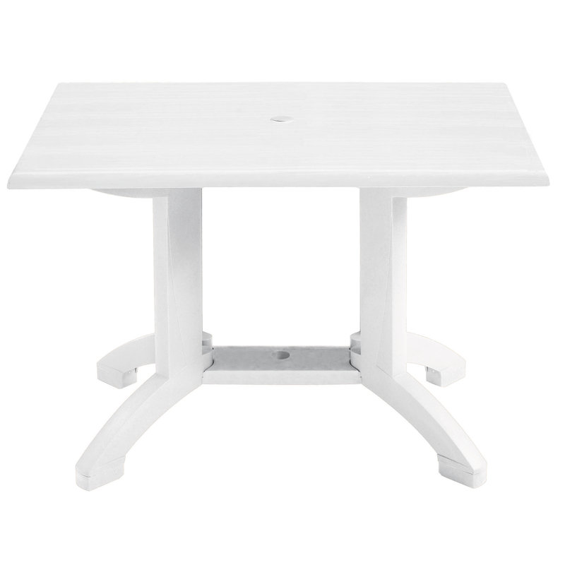 Table de salle à manger Atlanta, Plateau blanc / base blanche, L 36 po x l 36 po