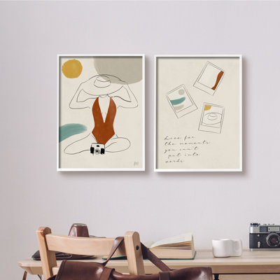" Live For The Moments Polaroids Woman In Swimsuit " by Birch&Ink 2 - Pieces